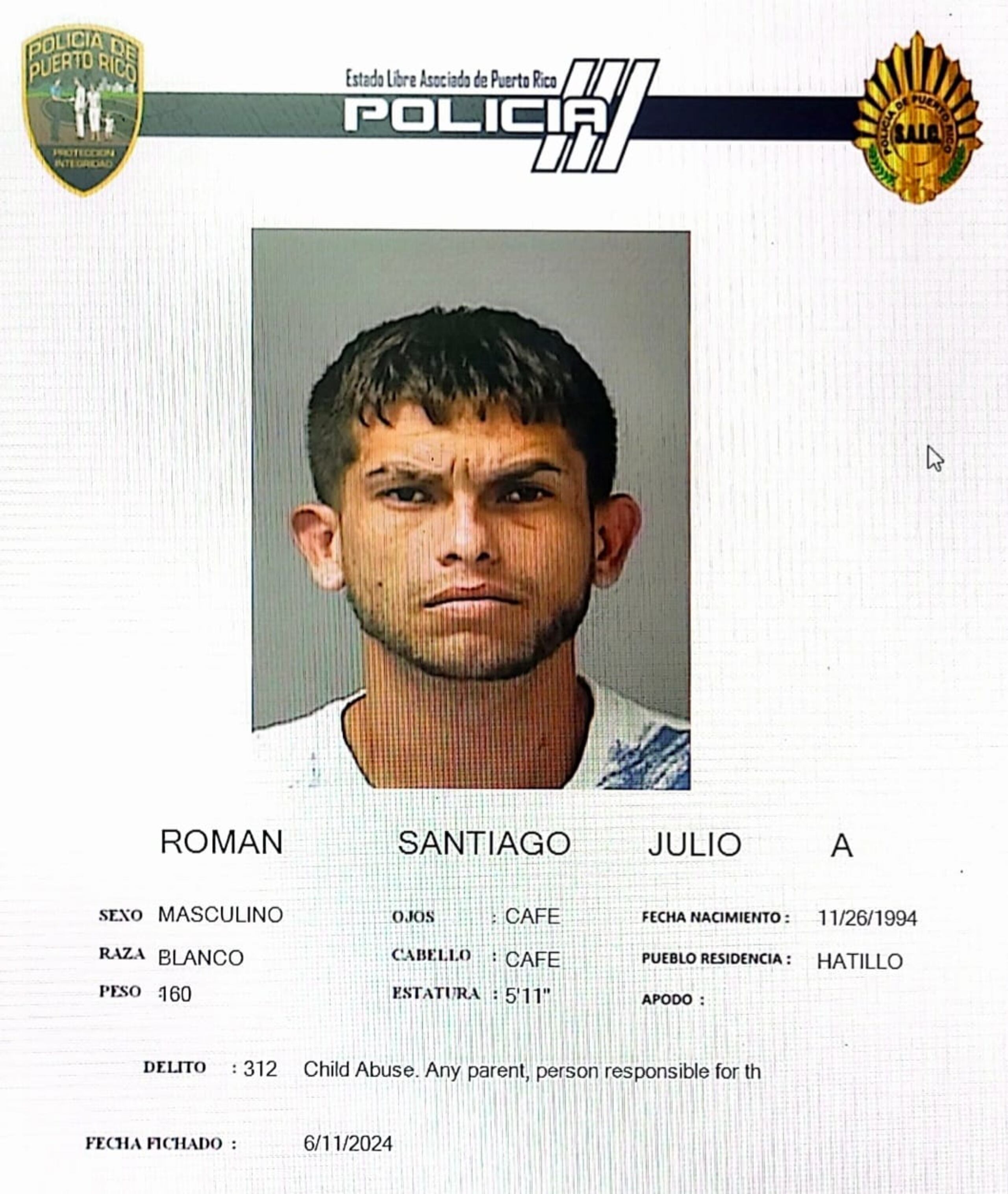 Julio A. Román Santiago enfrenta cargos por violencia doméstica, maltrato de menores y causar la muerte de la mascota de los hijos de su pareja.