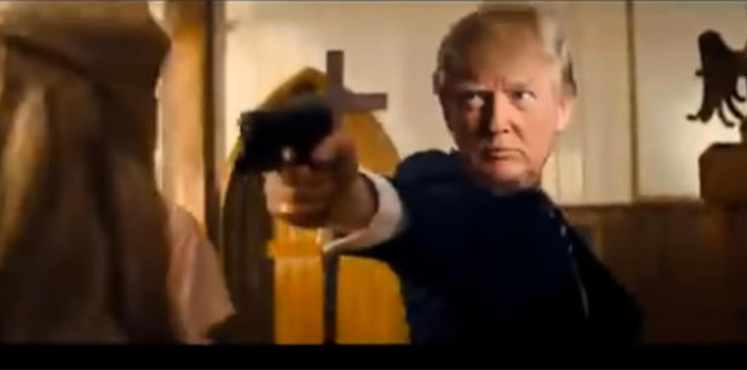 El rostro de Trump está superpuesto sobre el del supuesto asesino. (Captura)