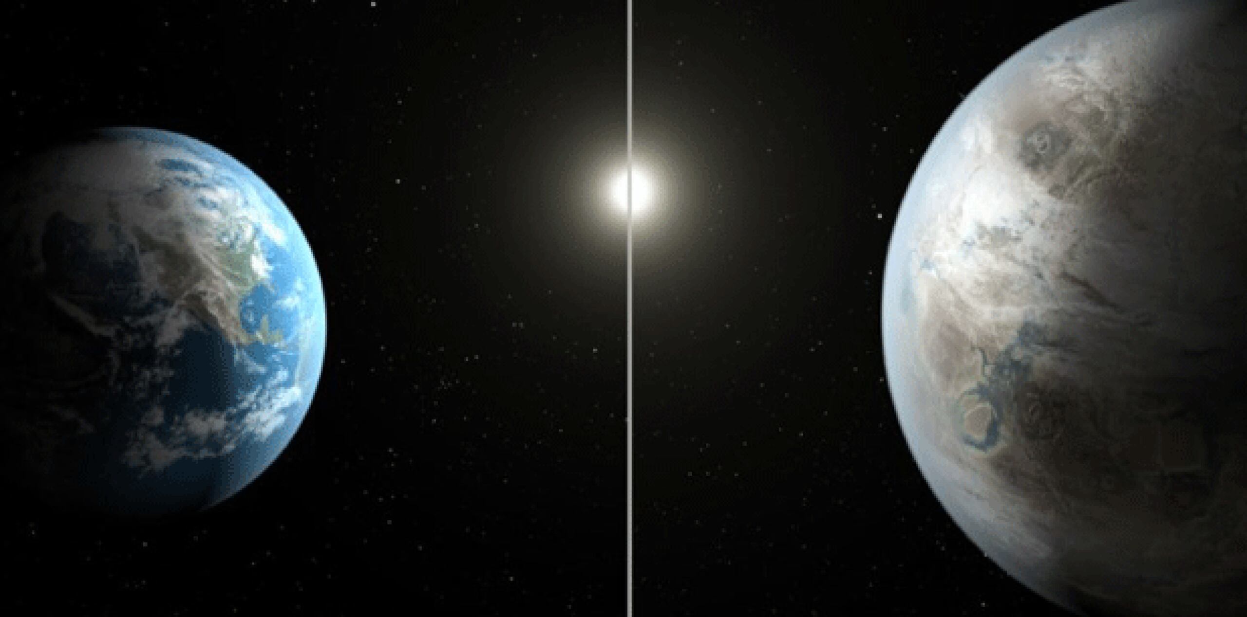 El planeta 452b tarda 385 días en orbitar su estrella, un poco más que la Tierra y está un poco más lejos de su sol que nosotros.  (AFP)