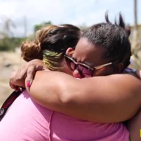 Cuñadas se reencuentran entre gritos y lágrimas de alegría luego del huracán