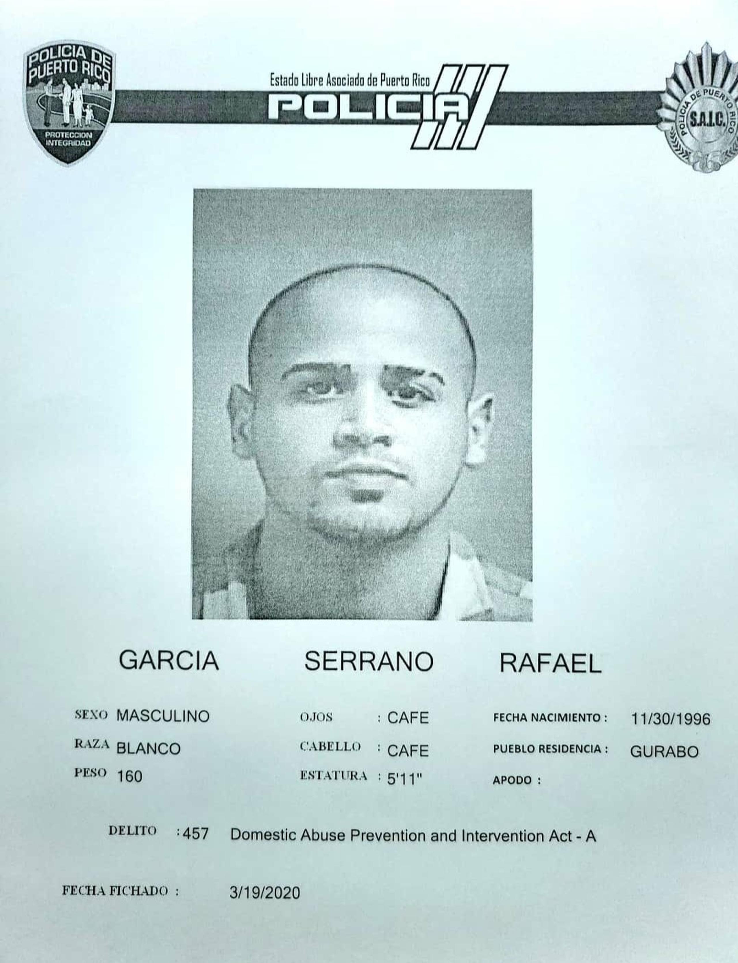Rafael García Serrano fue acusado por violencia conyugal por golpear con los puños a su pareja.