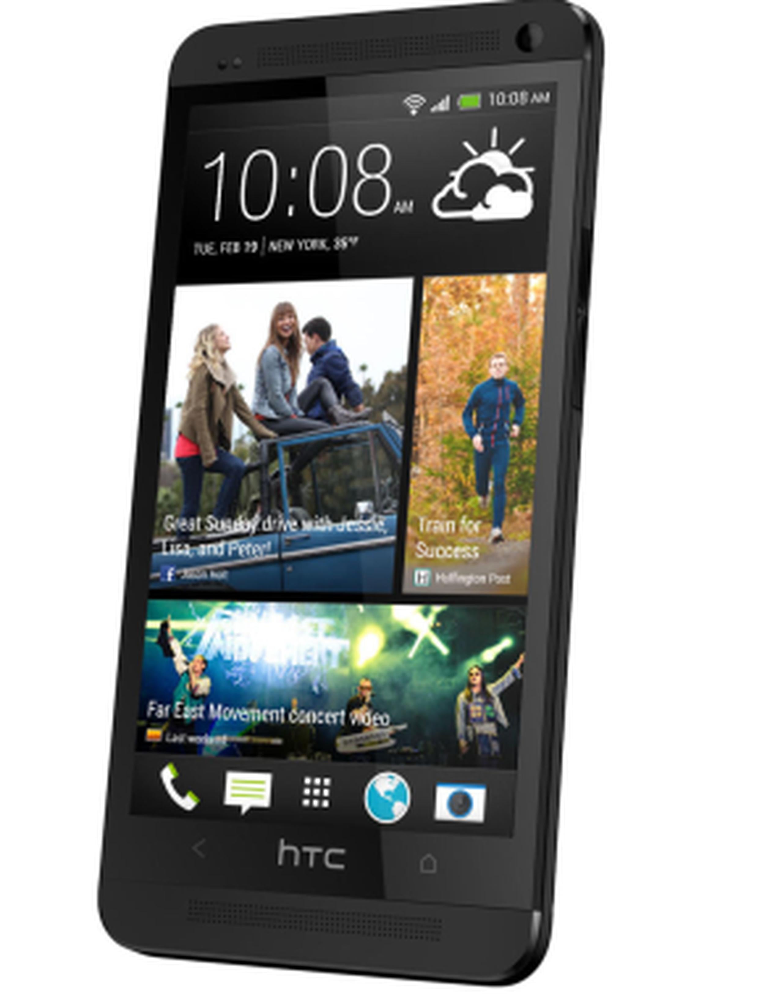 El HTC One LTE incluye una pantalla táctil de 4.7”, Full HD 1080 para imágenes de alta calidad y dos altavoces estéreo frontales.  (Suministrada)