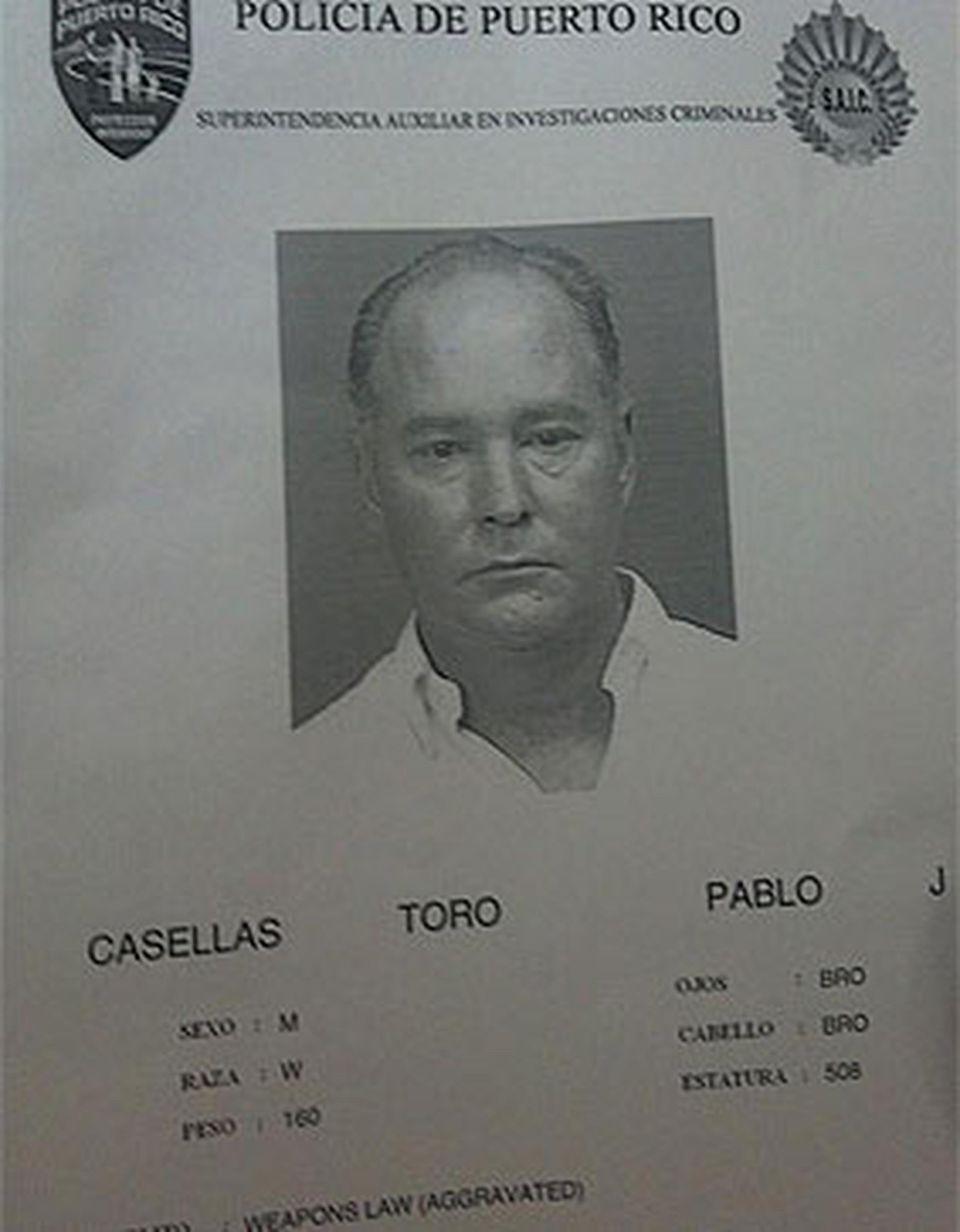 El juez Rafael Villafañe Riera halló causa para el arresto de Pablo Casellas por todos los cargos imputados. (Ficha de la Policía)