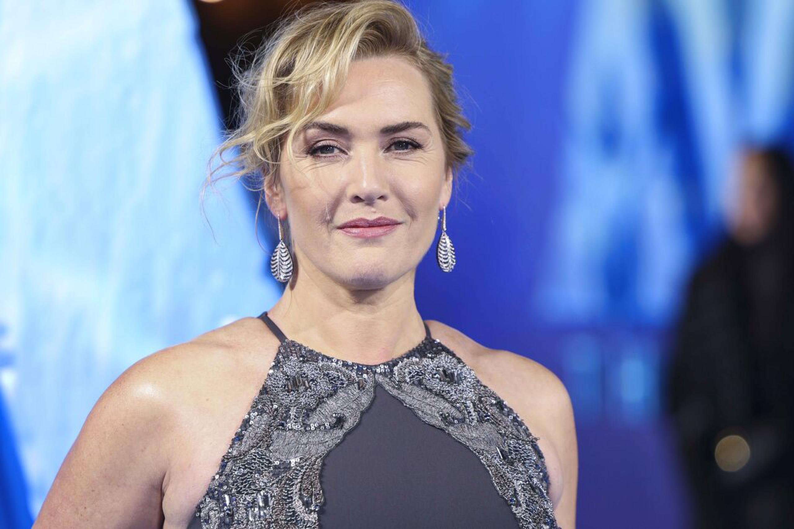 Kate Winslet poses for photographers upon arrival at the World premiere of the film 'Avatar: The Way of Water' in London, Tuesday, Dec. 6, 2022. (Photo by Vianney Le Caer/Invision/AP)