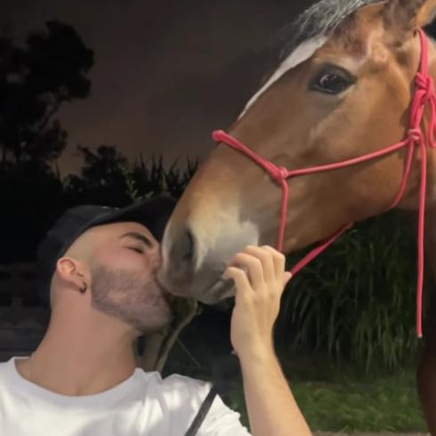 Manuel Turizo besa caballo: "Tú y yo chupeteándonos"