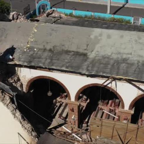 Grabamos con un dron la devastación de iglesia en Guayanilla