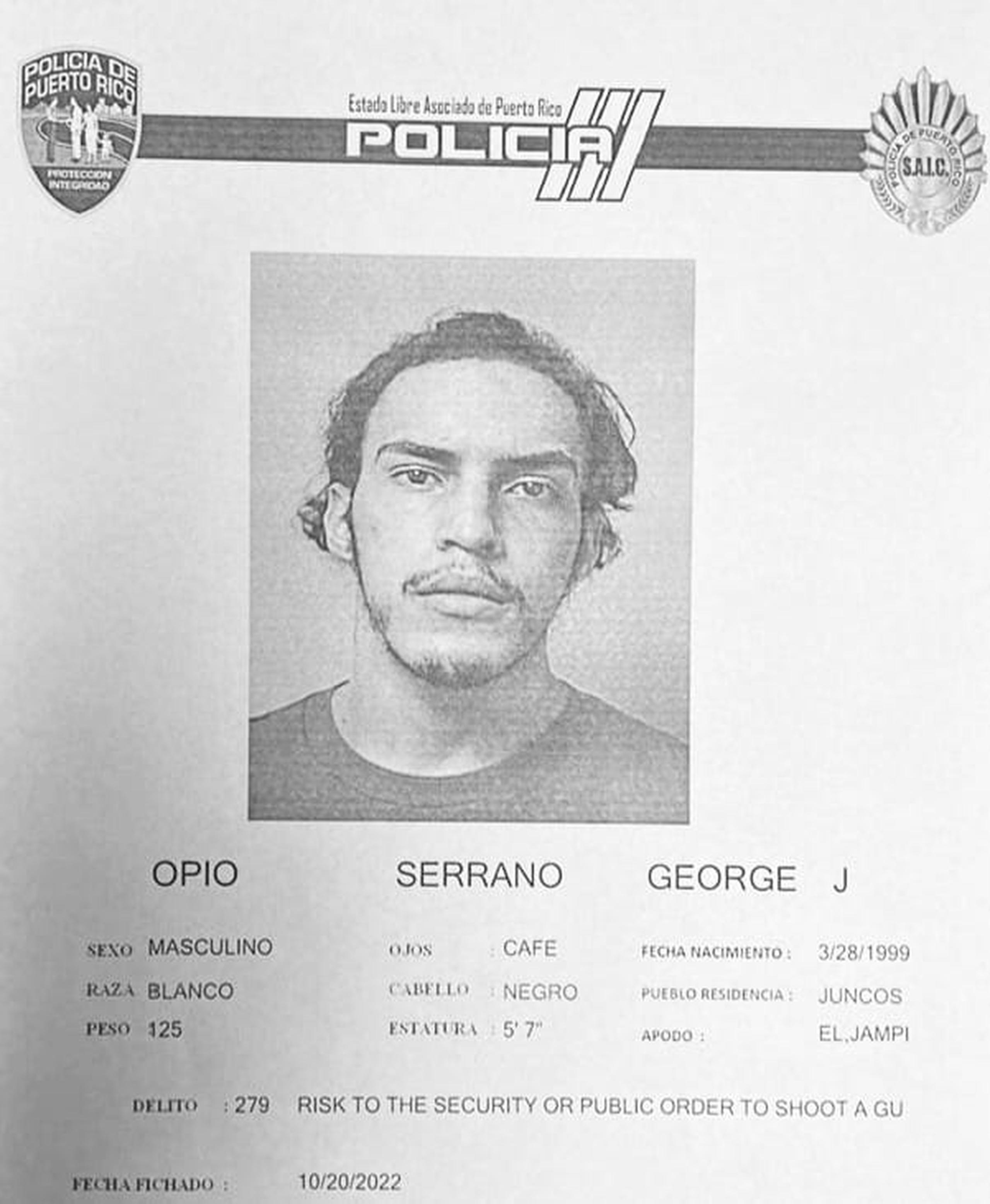 El fugitivo Georgie J. Opio Serrano buscado por un doble asesinato fue capturado en Yabucoa.