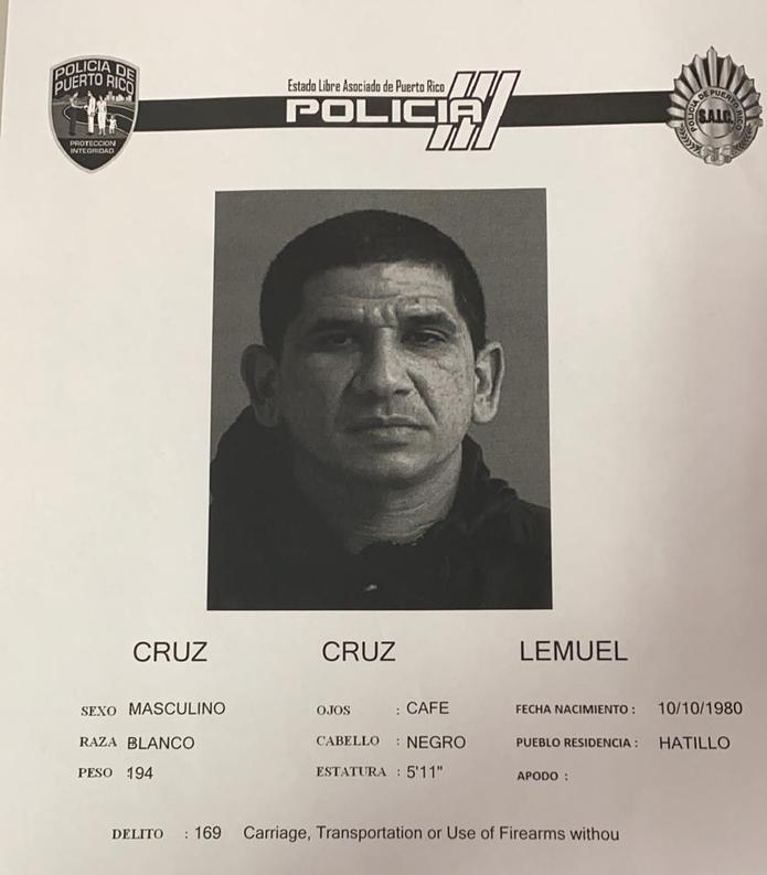 Lemuel Cruz Cruz, acusado por el asesinato de una mujer el 24 de junio en Arecibo.