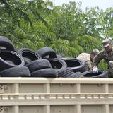 Guardia Nacional comienza el recogido de gomas usadas por la Isla