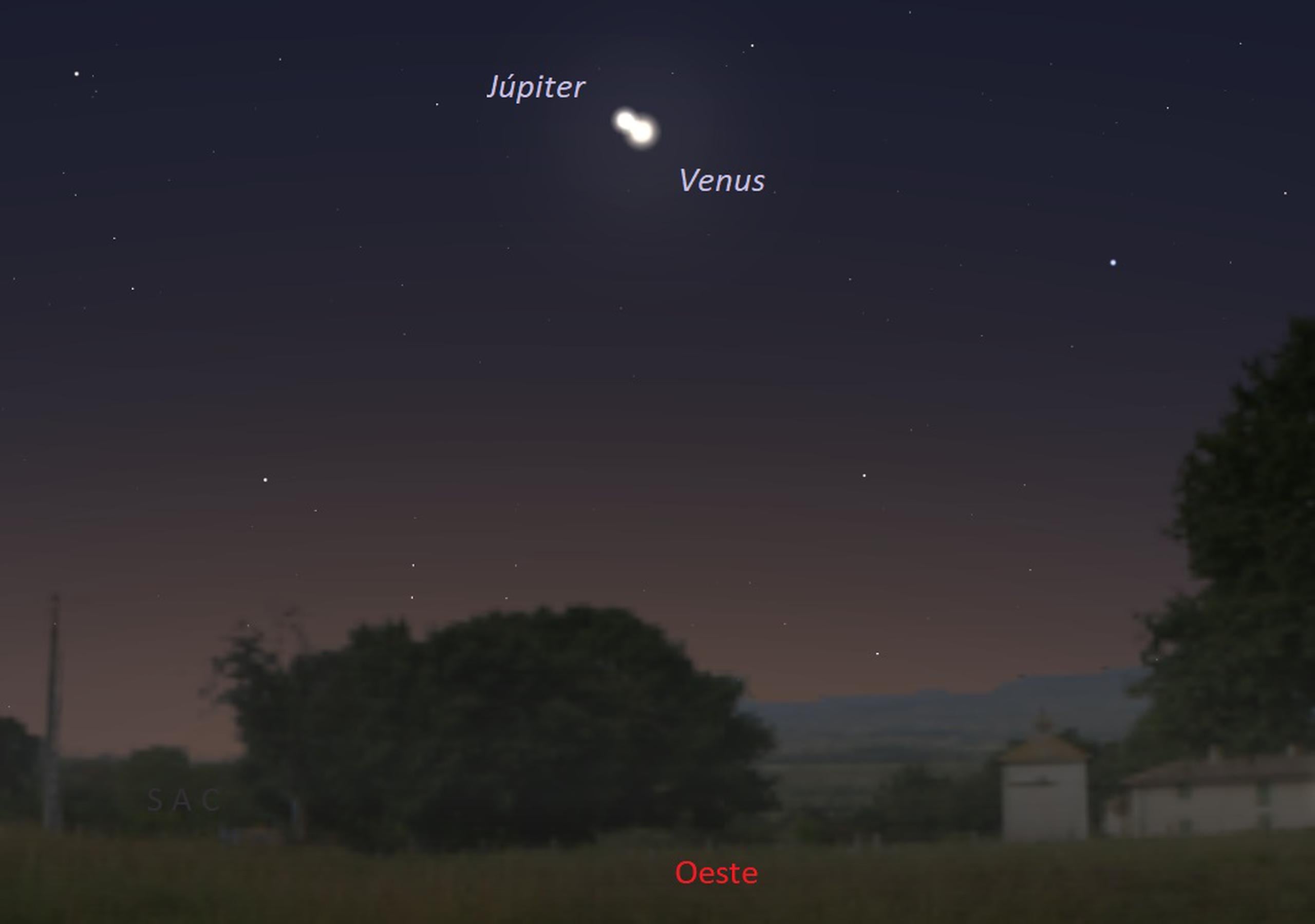 La gran conjunción de Venus y Júpiter esta noche.
