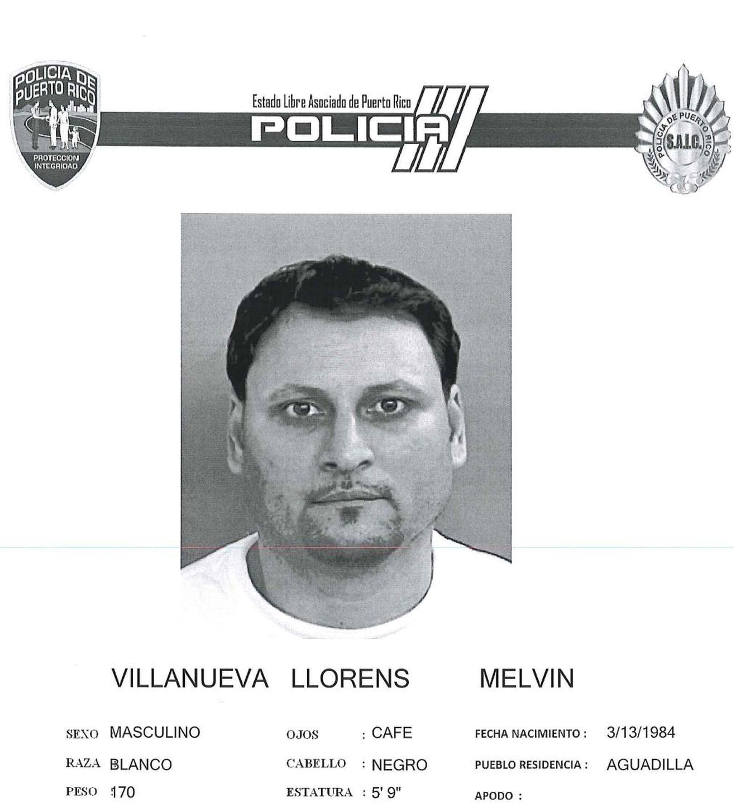 Melvin Villanueva Llorens, de 37 años, fue acusado en ausencia por violación a la Ley 54 para la Prevención e Intervención con la Violencia Doméstica y a la Ley de Armas.