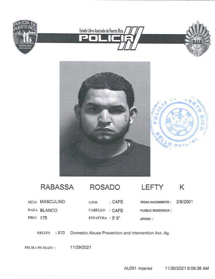 Lefty K. Rabassa Rosado fue acusado por su pareja embarazada por agresión.