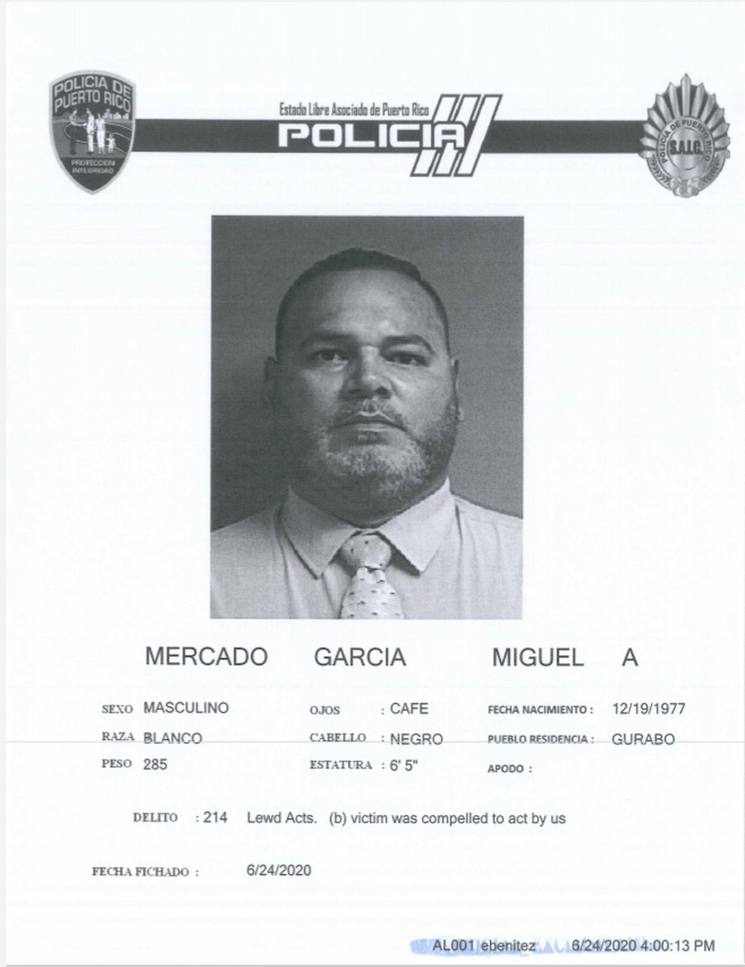 El policía Miguel A. Mercado García fue acusado por presuntamente cometer actos lascivos contra una agente el 27 de marzo del 2019, en la Comandancia de Área de Caguas.