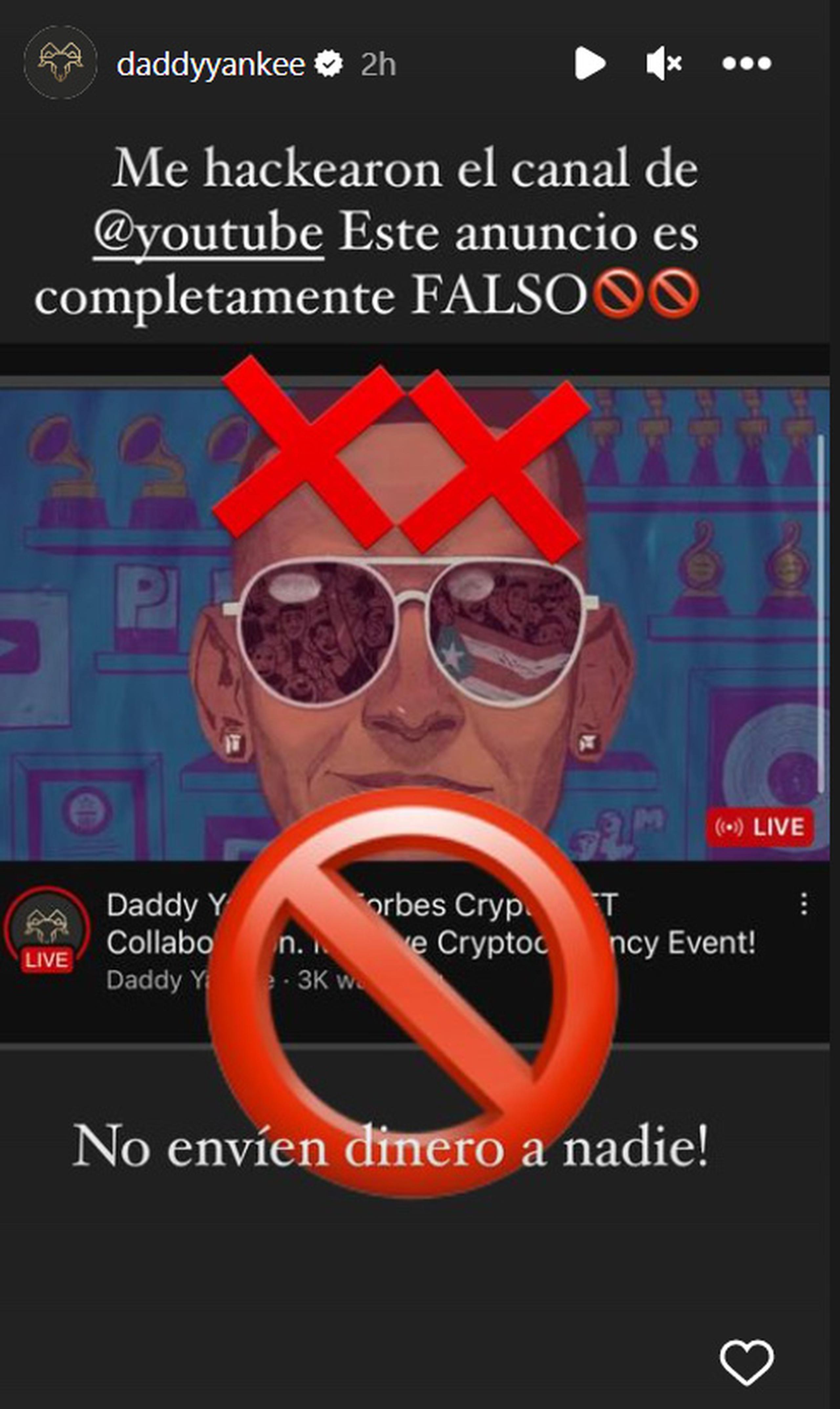 Hackean cuenta de YouTube de Daddy Yankee