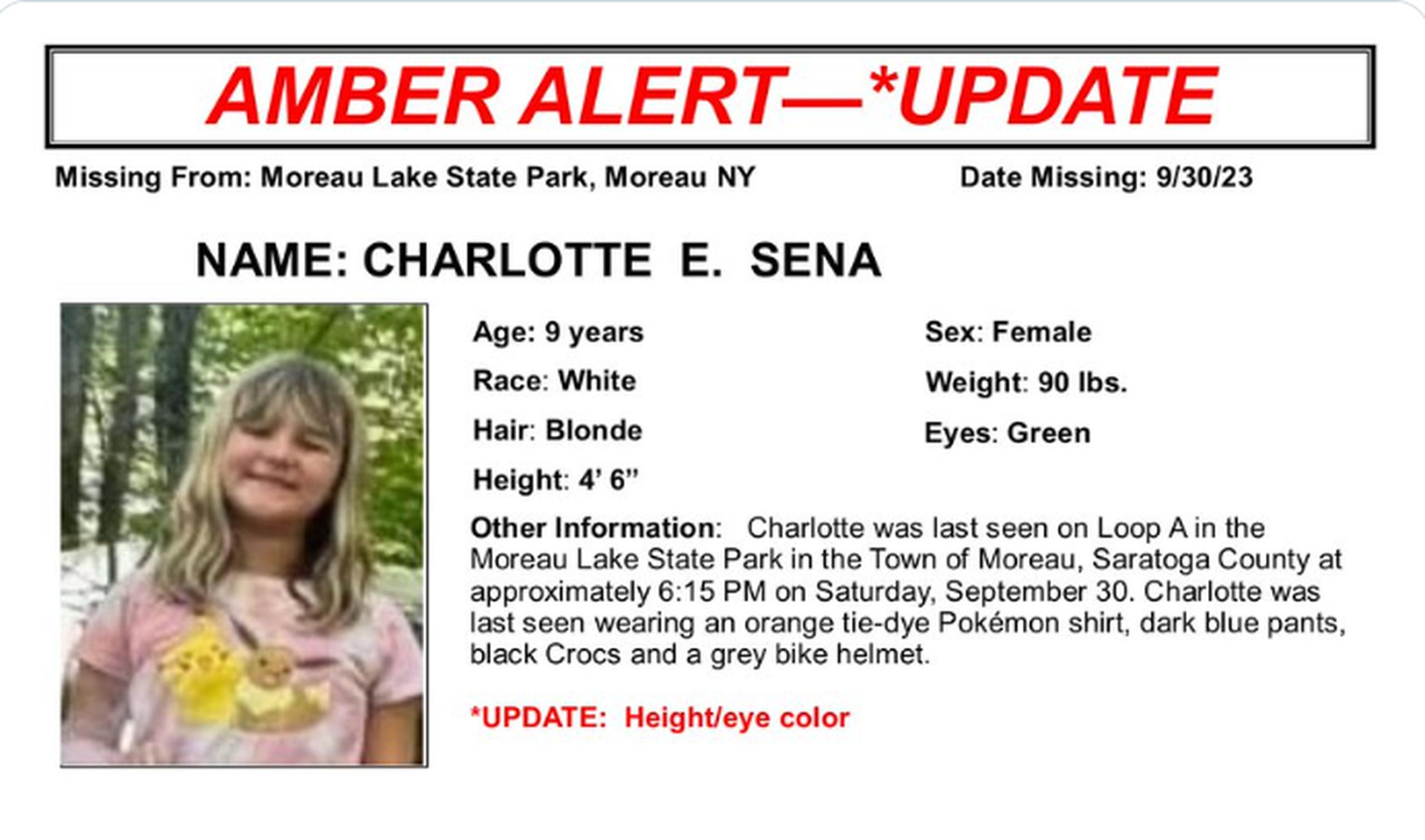 Charlotte Sena, desaparecida el sábado en Nueva York.