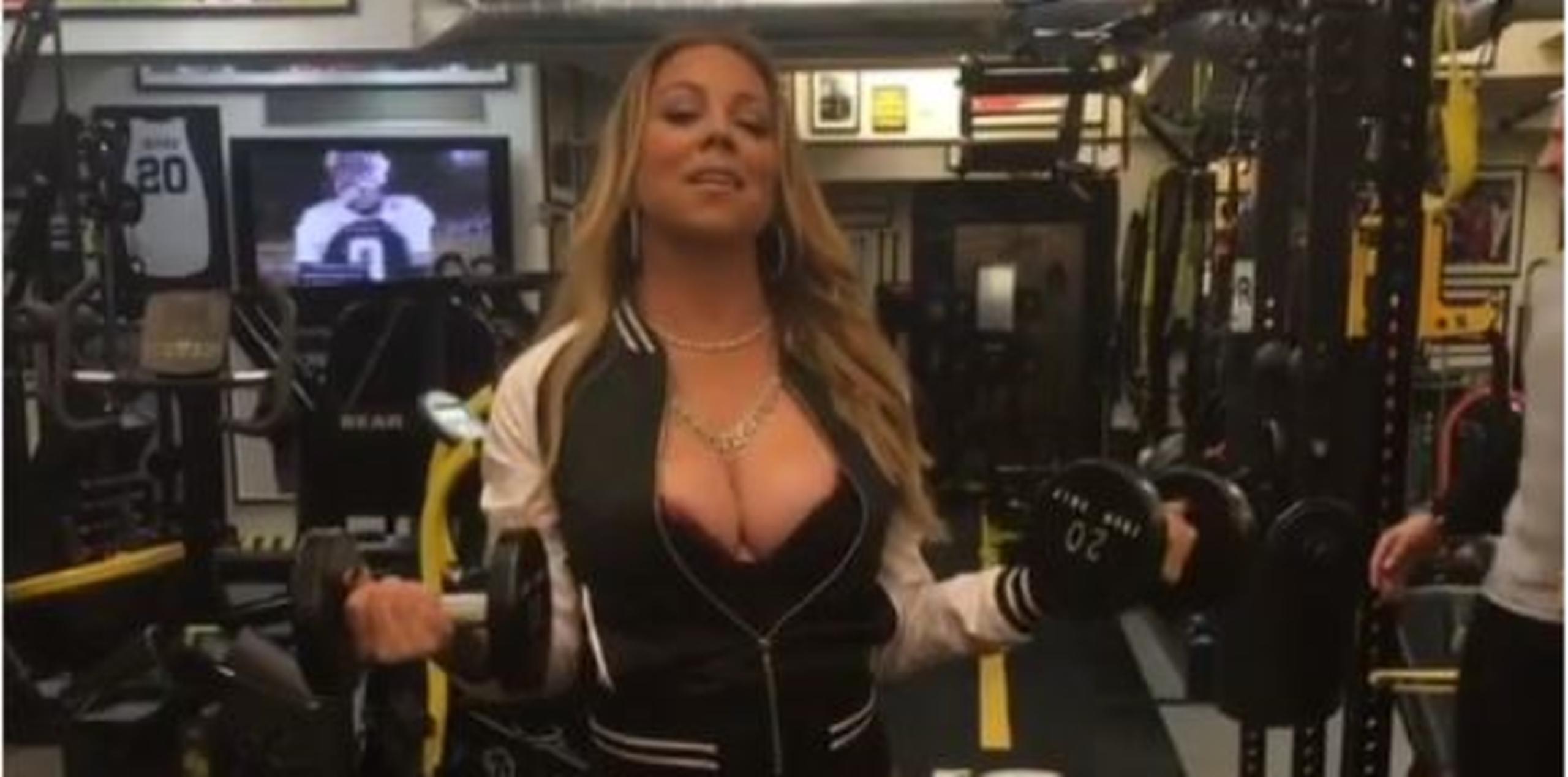 Mariah Carey se apareció así a su sesión de entrenamiento en un conocido gimnasio. (Captura/Instagram)