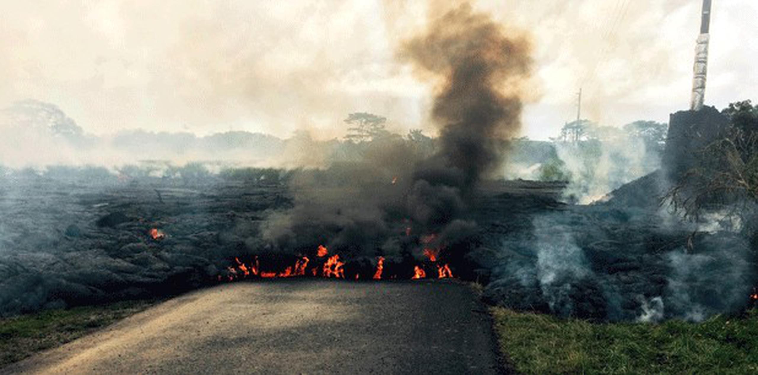 El flujo de corriente que ha estado amenazando Pahoa comenzó en junio. (AP Photo/U.S. Geological Survey)