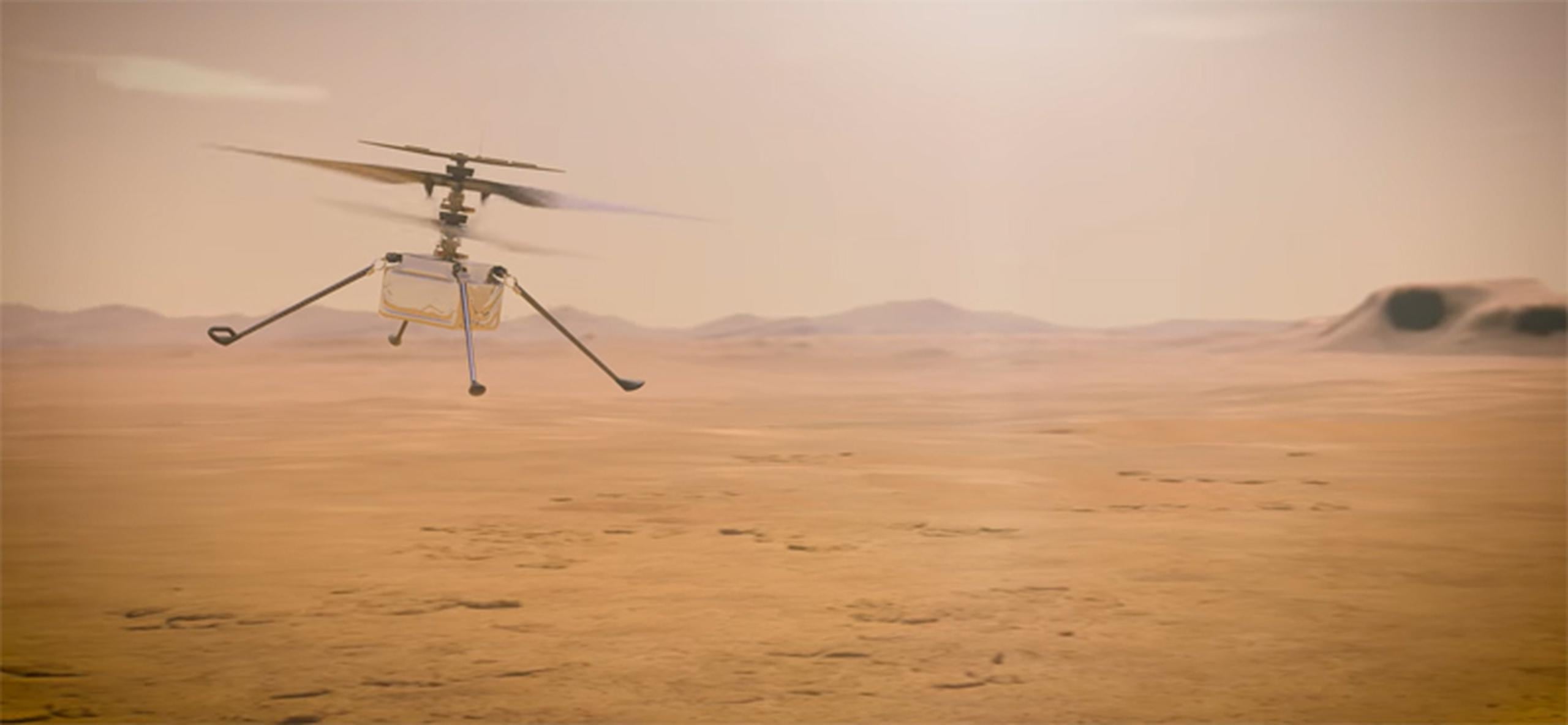 El helicóptero pesa cuatro libras y funciona con energía solar, dijo NASA.