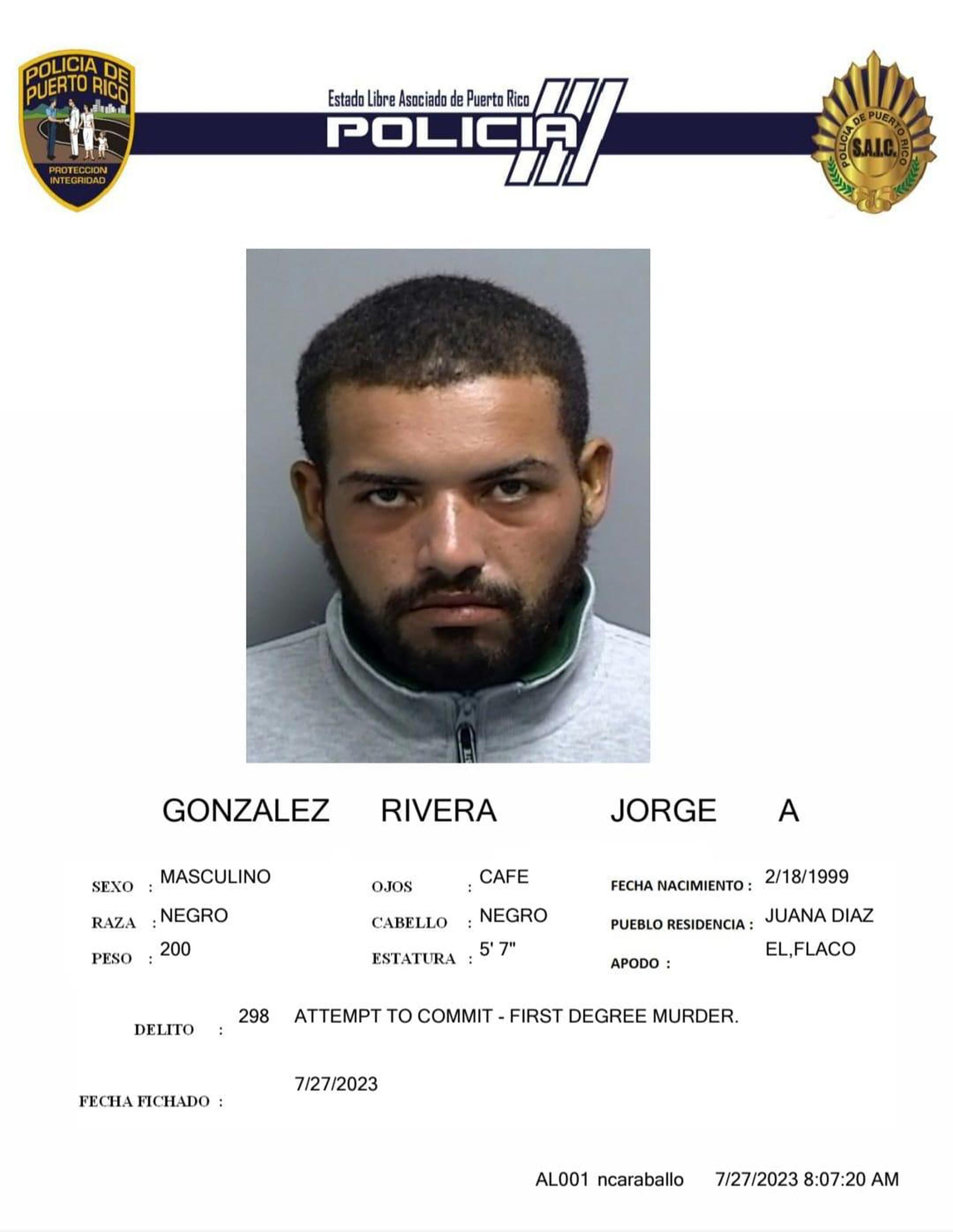 Jorge A. González Rivera, enfrenta cargos por tentativa de asesinato, violación a la Ley de Armas y maltrato de menores.