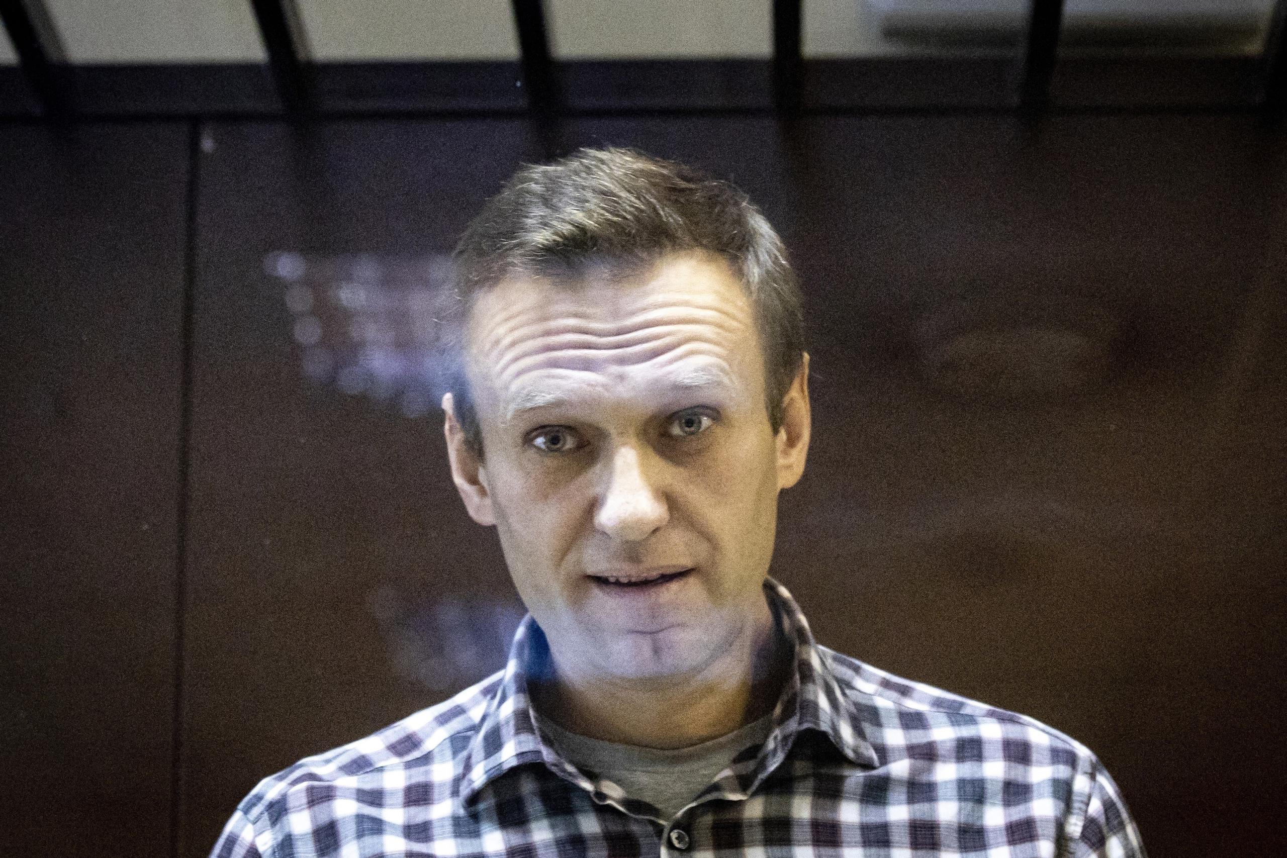 Alexei Navalny en el tribunal en Moscú el 20 de febrero de 2021.
