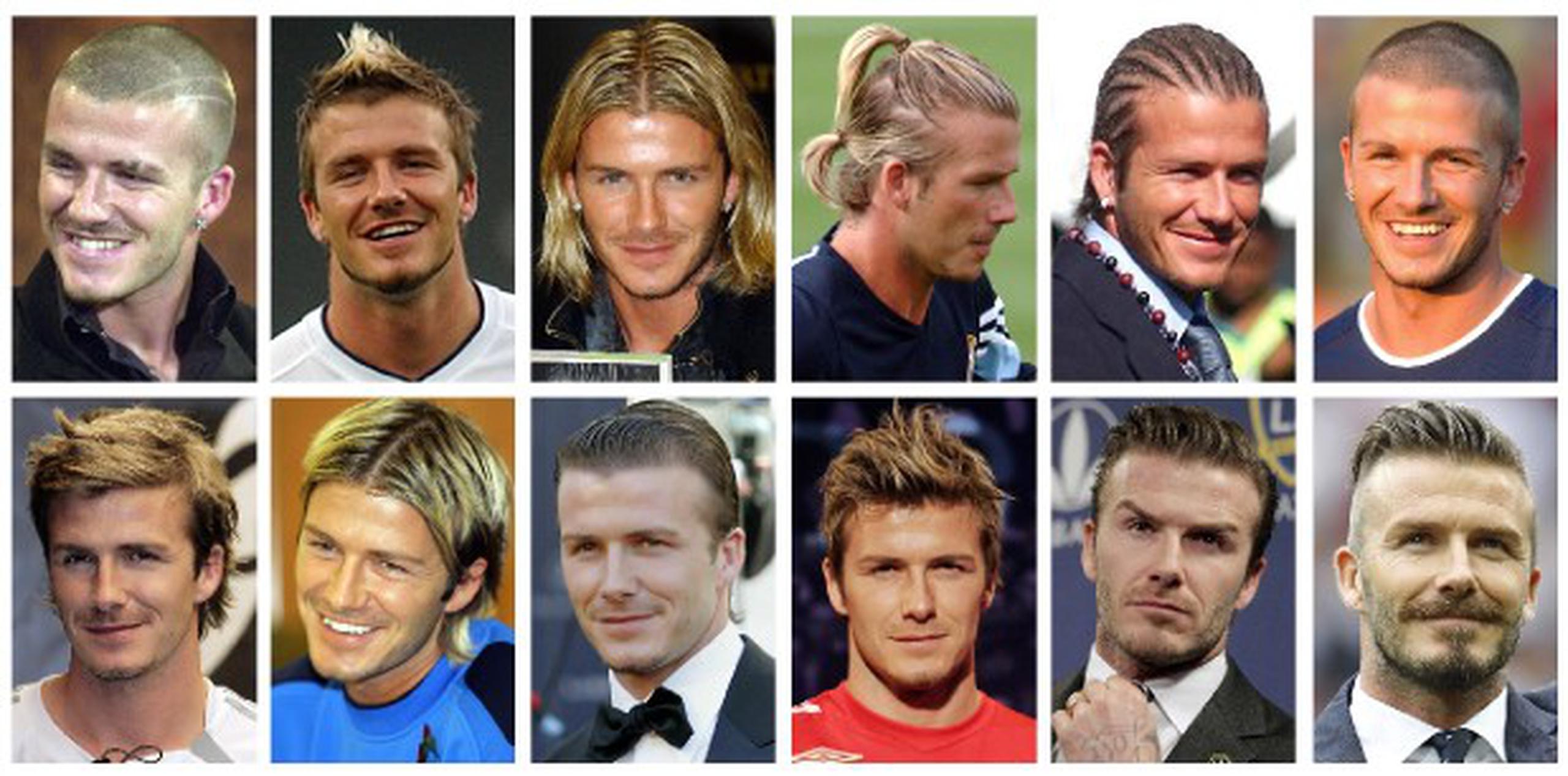 David Beckham se hizo famoso por sus cortes de pelo y peinados. (AP)