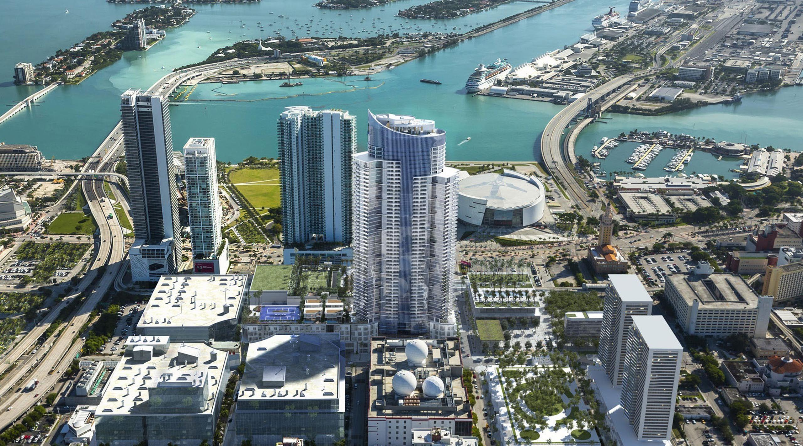 Fotografía cedida por Paramount Miami donde aparece su edificio Paramount Miami Worldcenter, en Miami.
