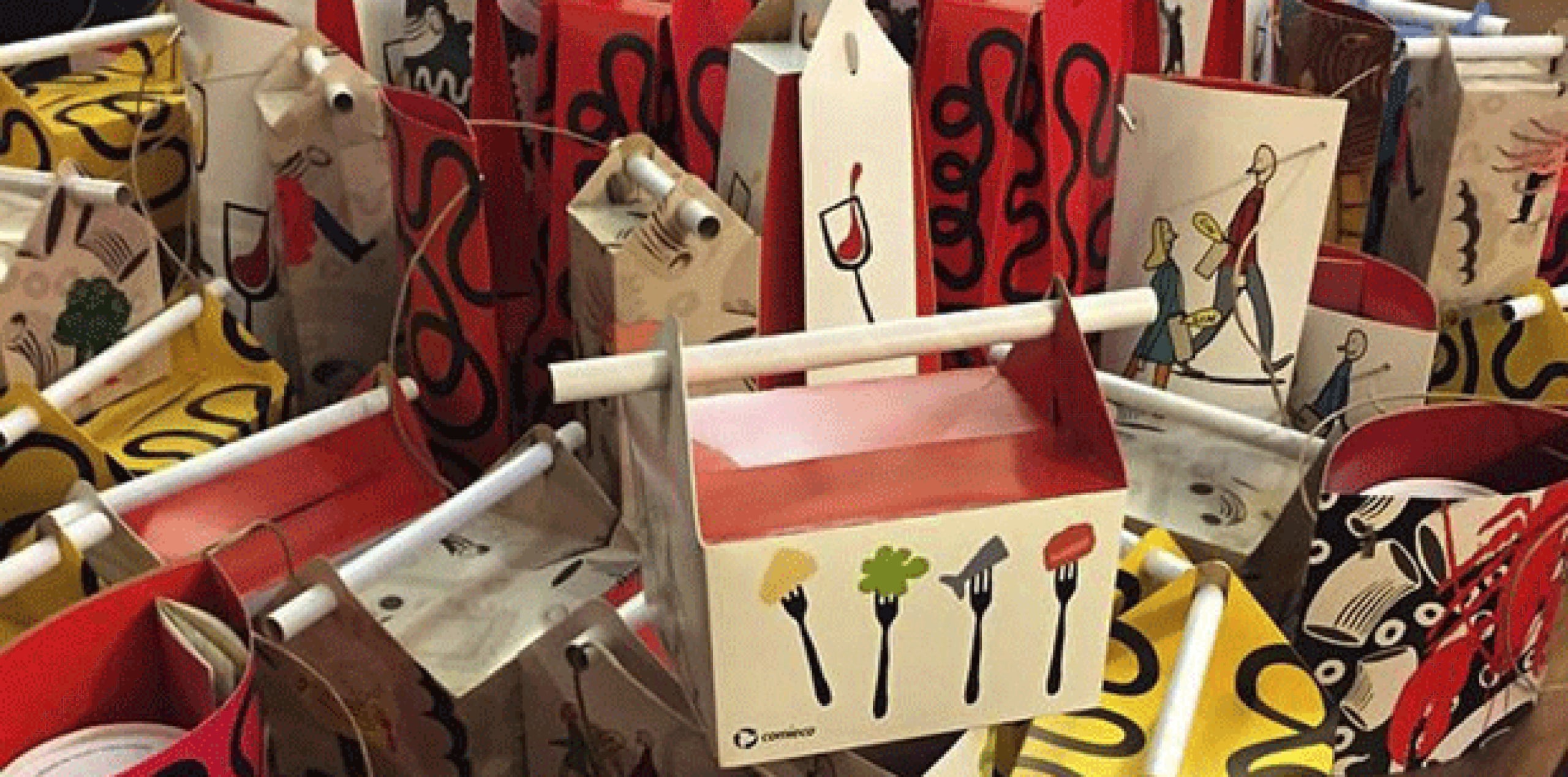 El proyecto prevé que estas bolsitas de papel decoradas se encuentren a disposición en 100 de los restaurantes que participarán durante toda el semestre de la Exposición Internacional de Milán, que en esta edición se ocupa justamente de alimentación. (EFE)
