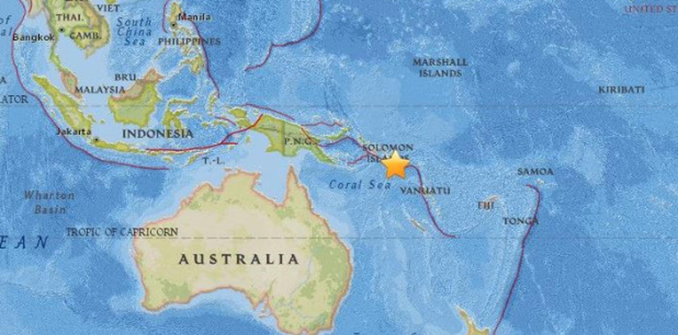 El temblor se sintió especialmente en Makira, principal isla de una de las provincias más despobladas del archipiélago de las Salomón. (USGS)